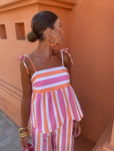 Hanne - Complete Printed Trousers Summer Outfit